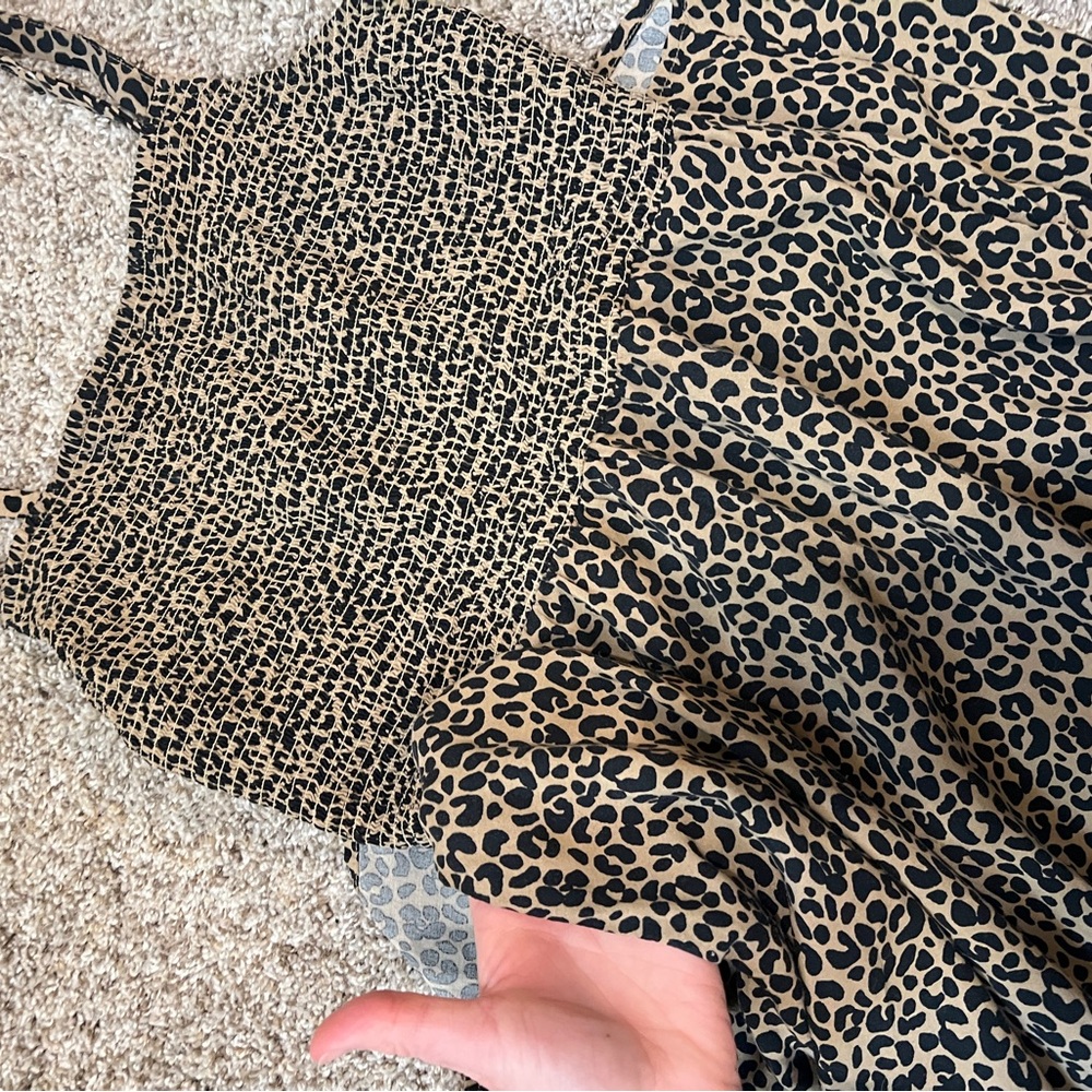 Old Navy Animal Print Cheetah Pocket Midi Dress- Medium- Cotton